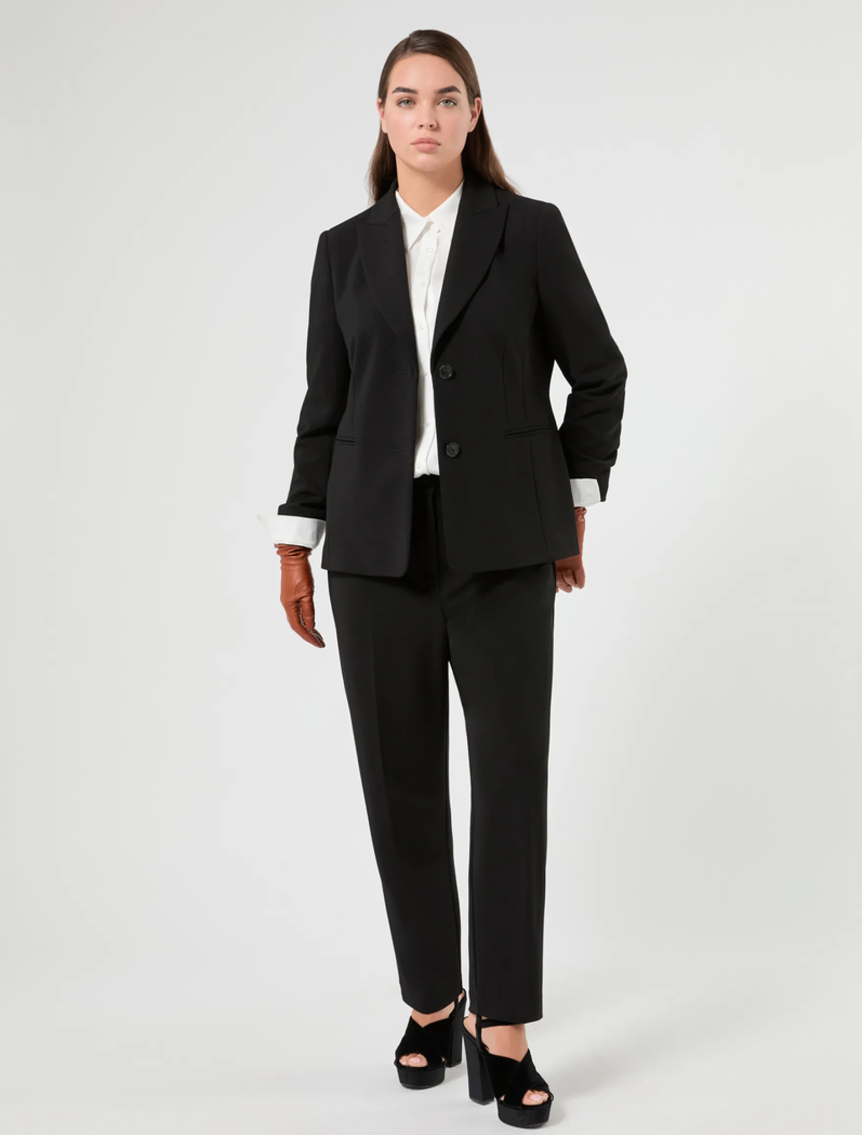 Blazer in jersey scuba crêpe - NERO