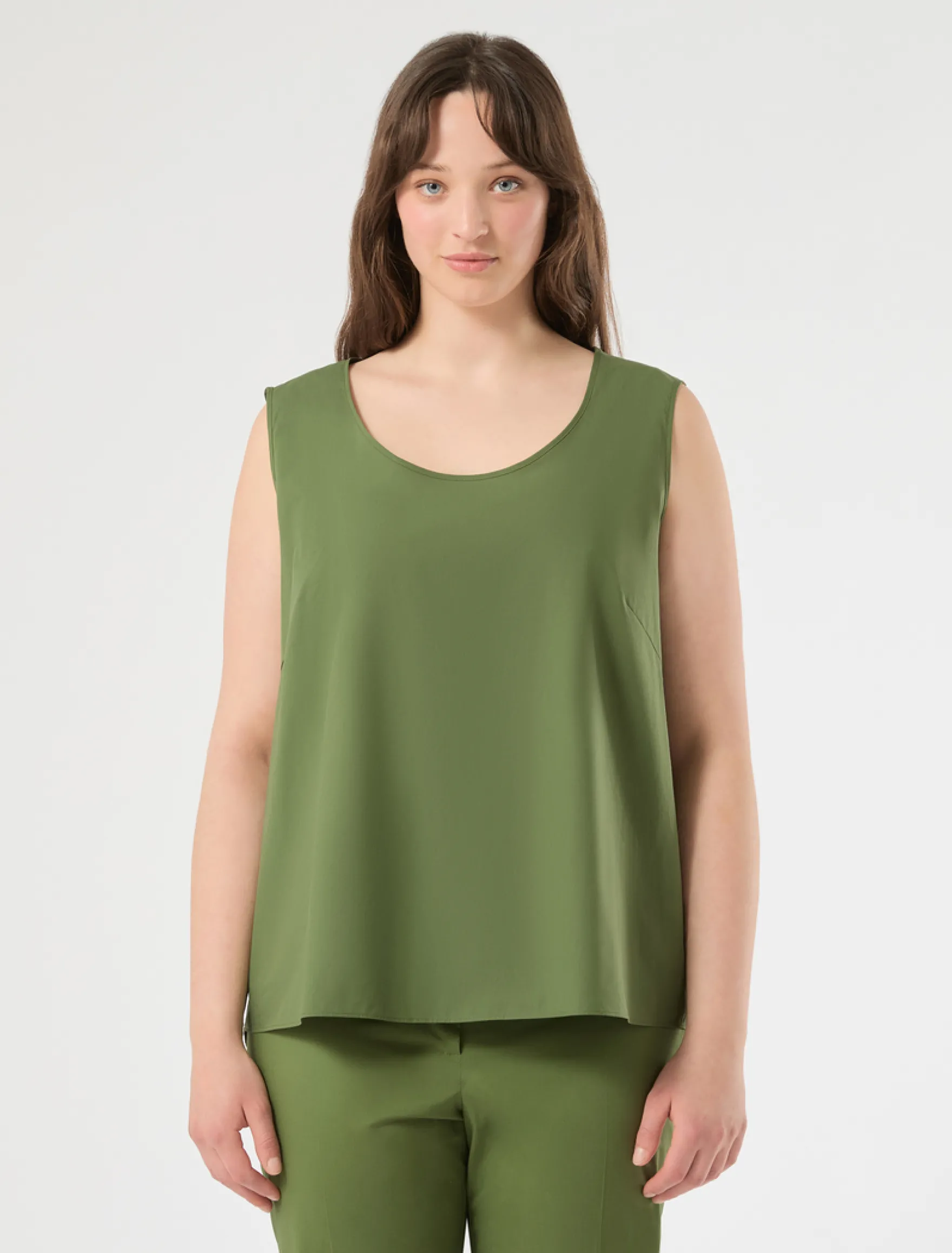 Blusa in cotone - VERDE OLIVA