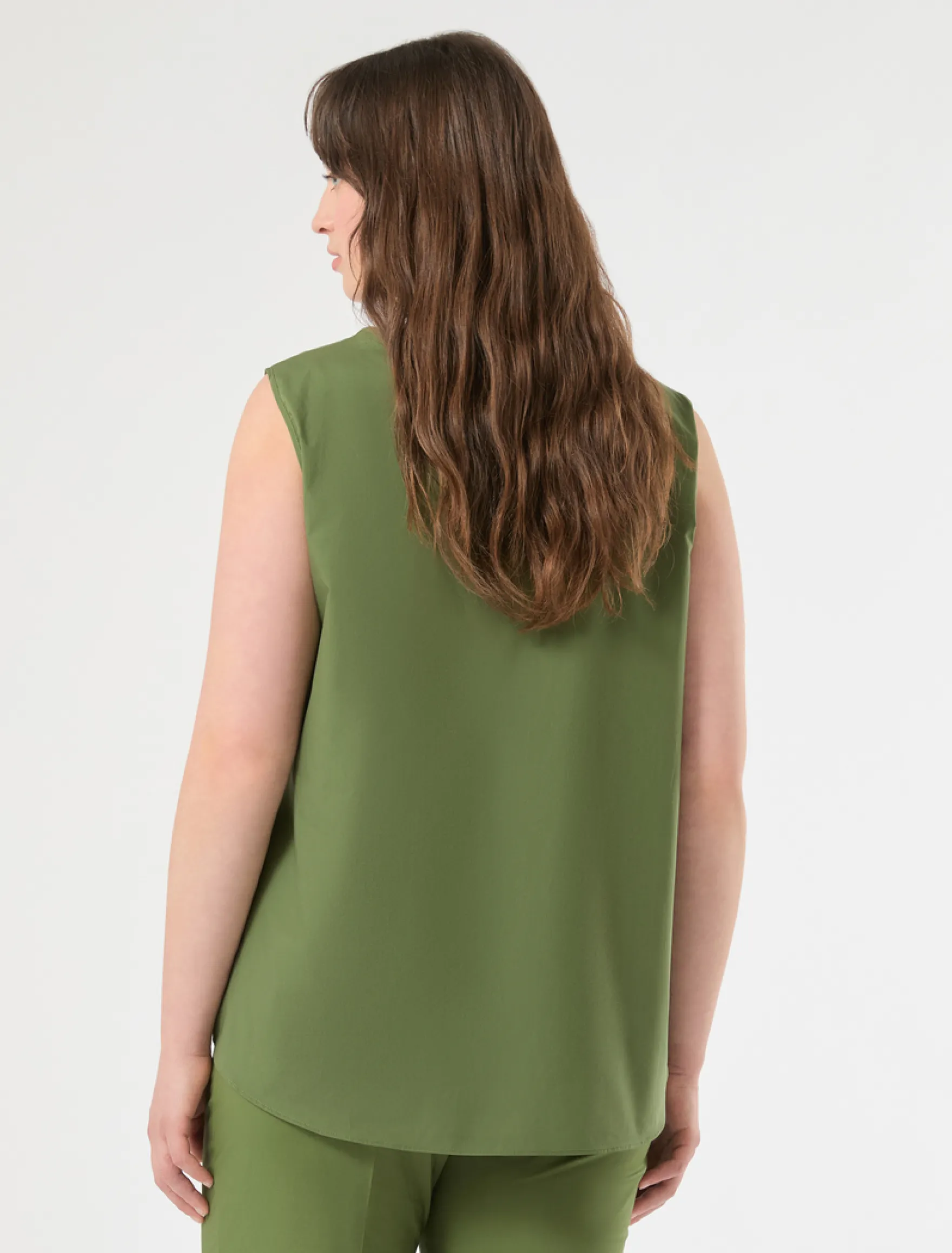 Blusa in cotone - VERDE OLIVA