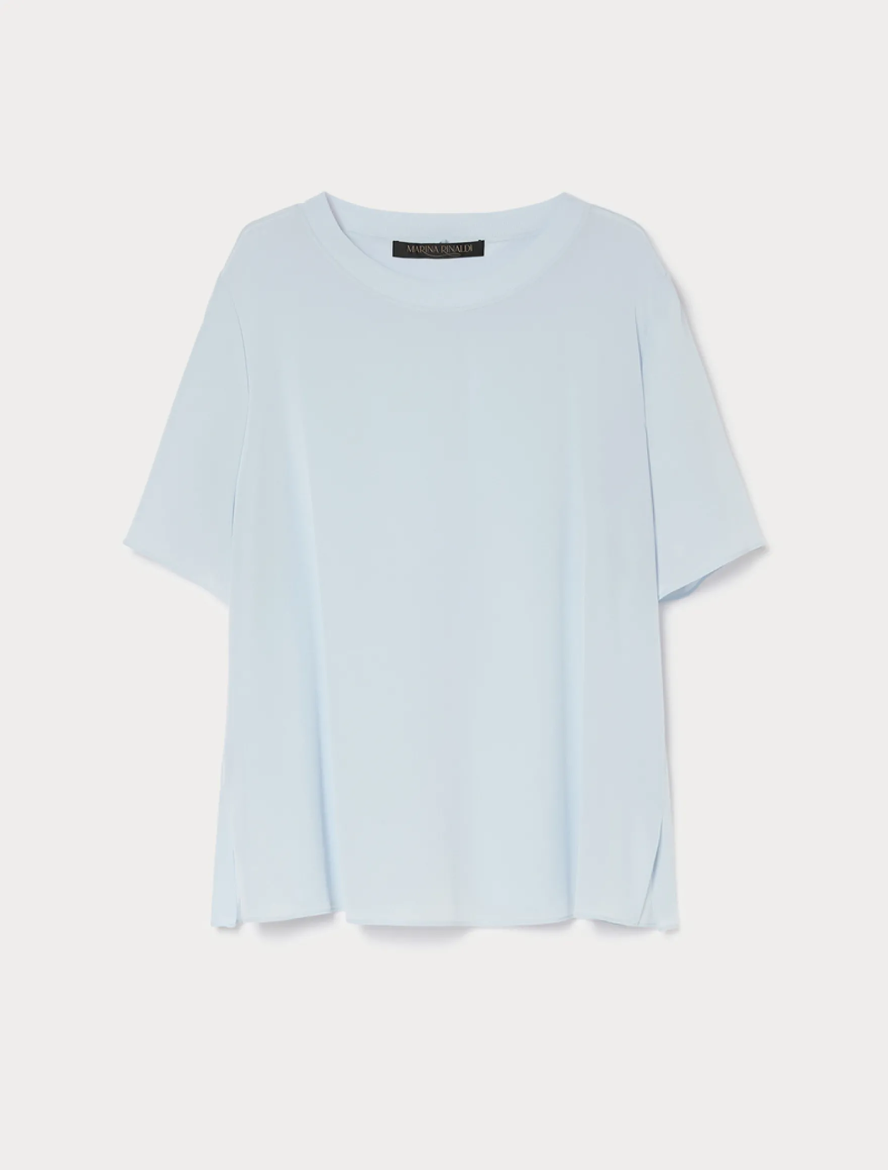 Blusa in crêpe de Chine di seta - AZZURRO