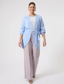 Blusa in crêpe de Chine di seta - AZZURRO
