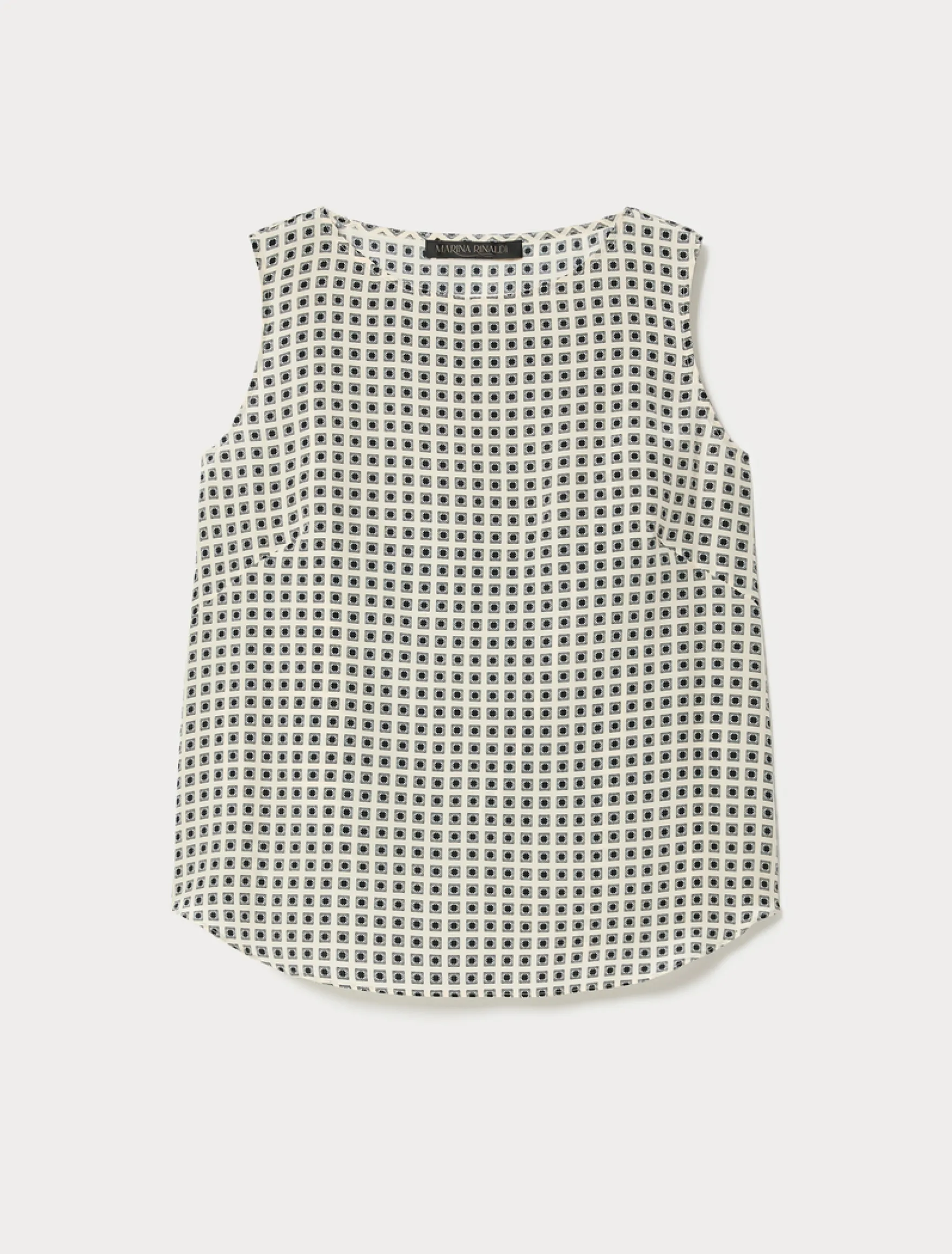Blusa in crêpe de Chine di seta - BIANCO AVORIO