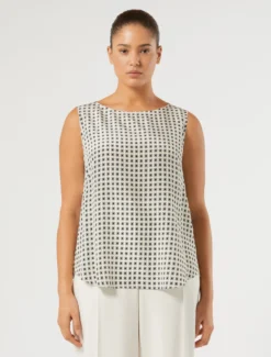 Blusa in crêpe de Chine di seta - BIANCO AVORIO