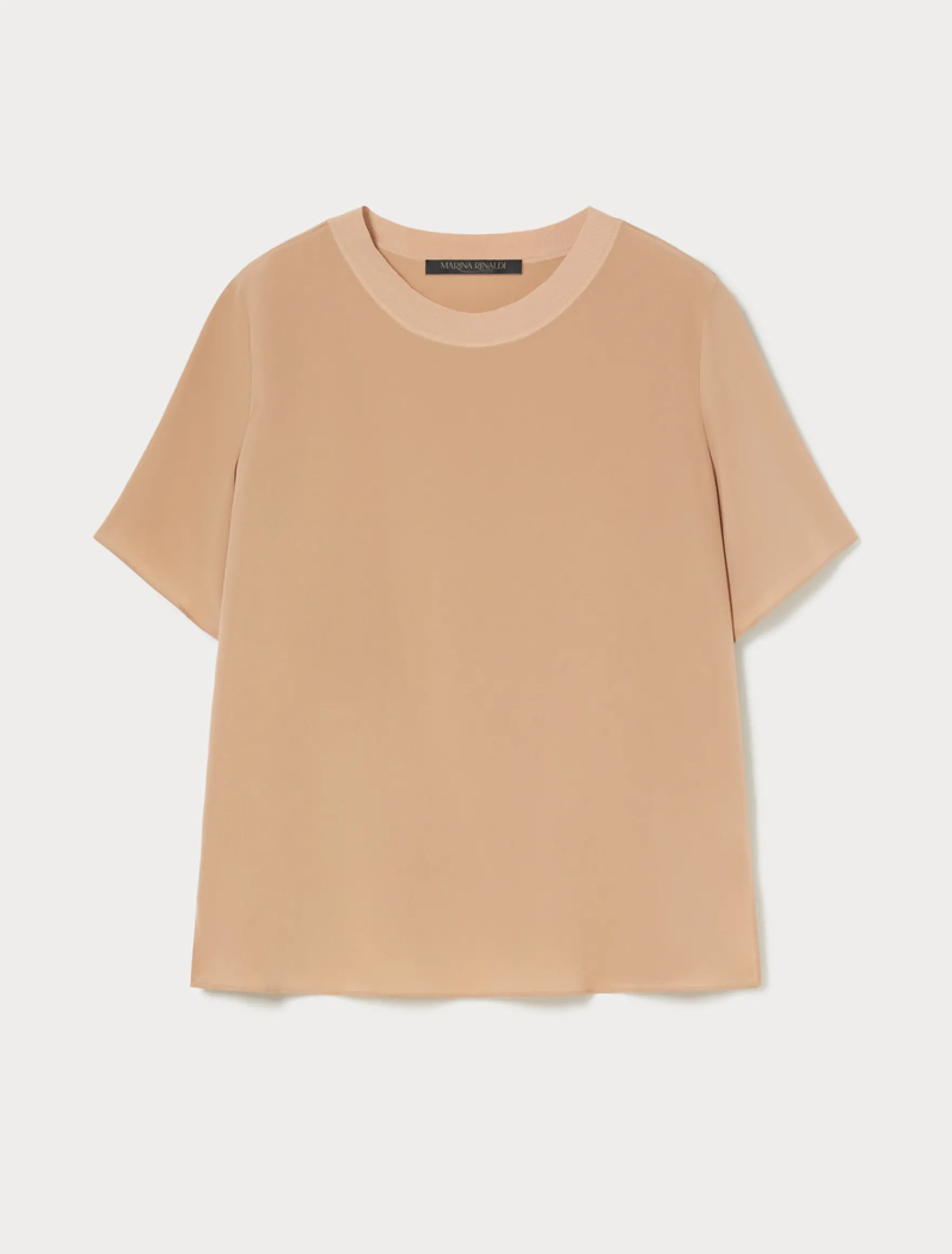Blusa in crêpe de Chine di seta - CAMMELLO