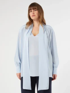 Blusa in georgette - AZZURRO