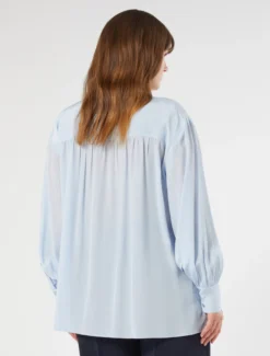 Blusa in georgette - AZZURRO