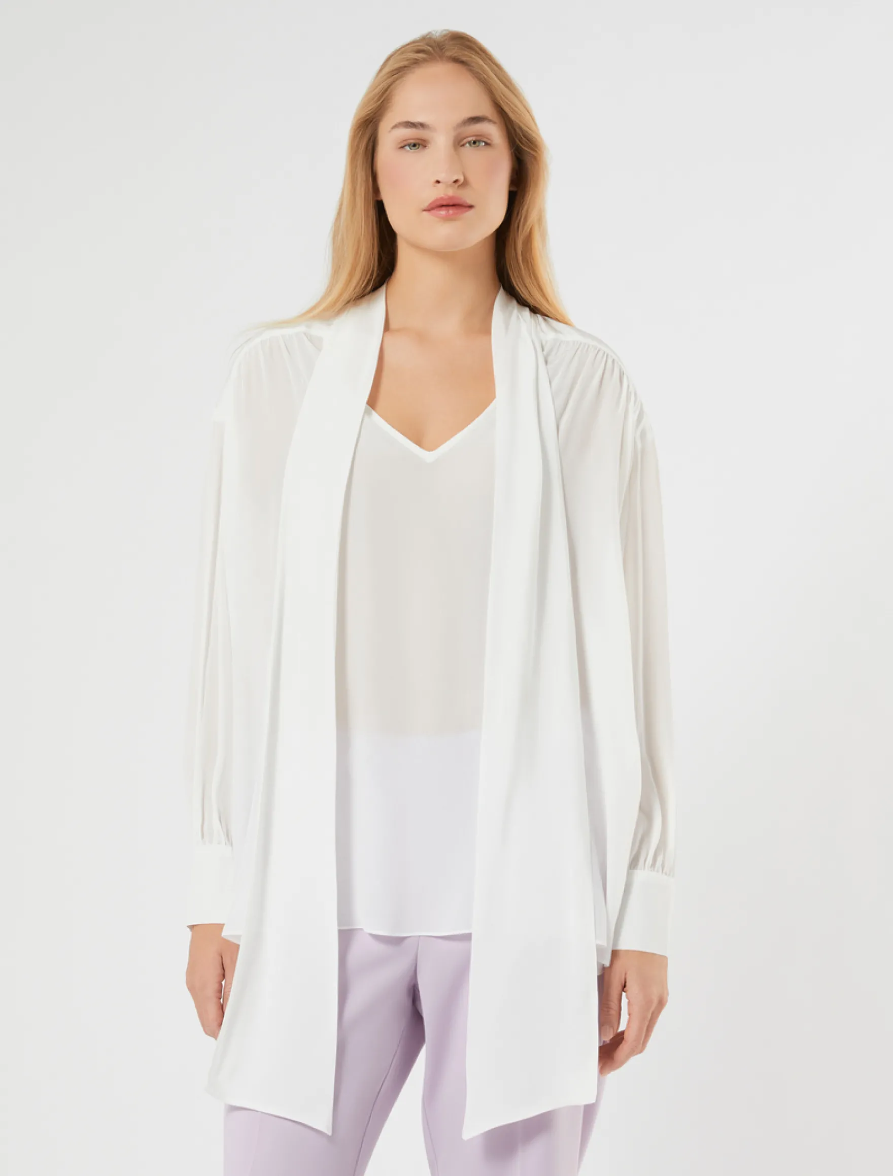 Blusa in georgette - BIANCO