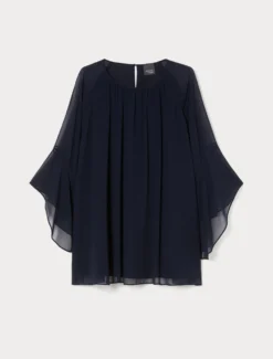 Blusa in georgette - BLU NOTTE