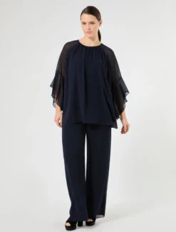 Blusa in georgette - BLU NOTTE