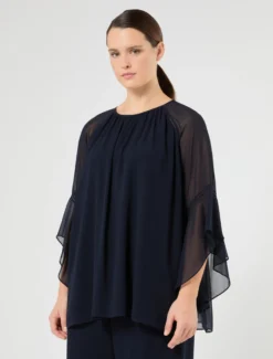 Blusa in georgette - BLU NOTTE