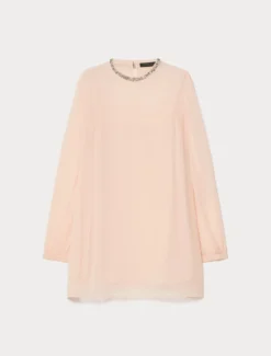 Blusa in georgette con ricamo - ROSA
