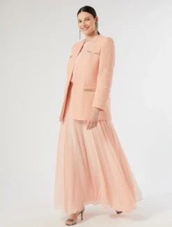 Blusa in georgette con ricamo - ROSA
