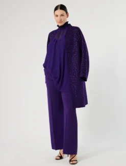 Blusa in georgette con ricamo - VIOLA