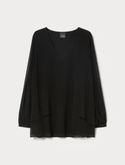 Blusa in georgette - NERO