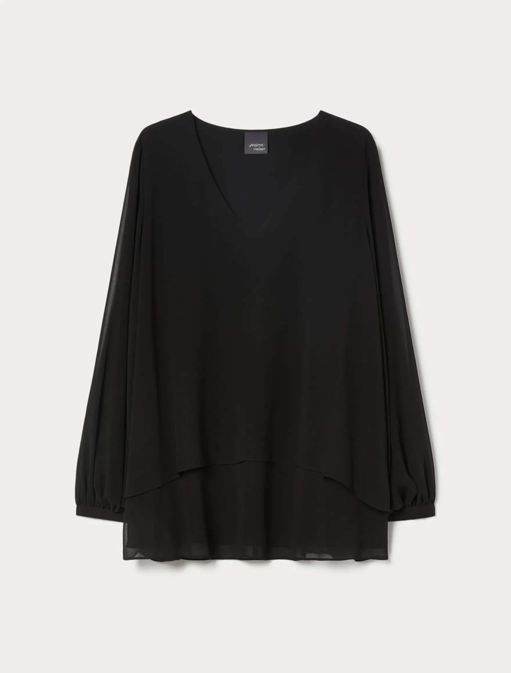 Blusa in georgette - NERO
