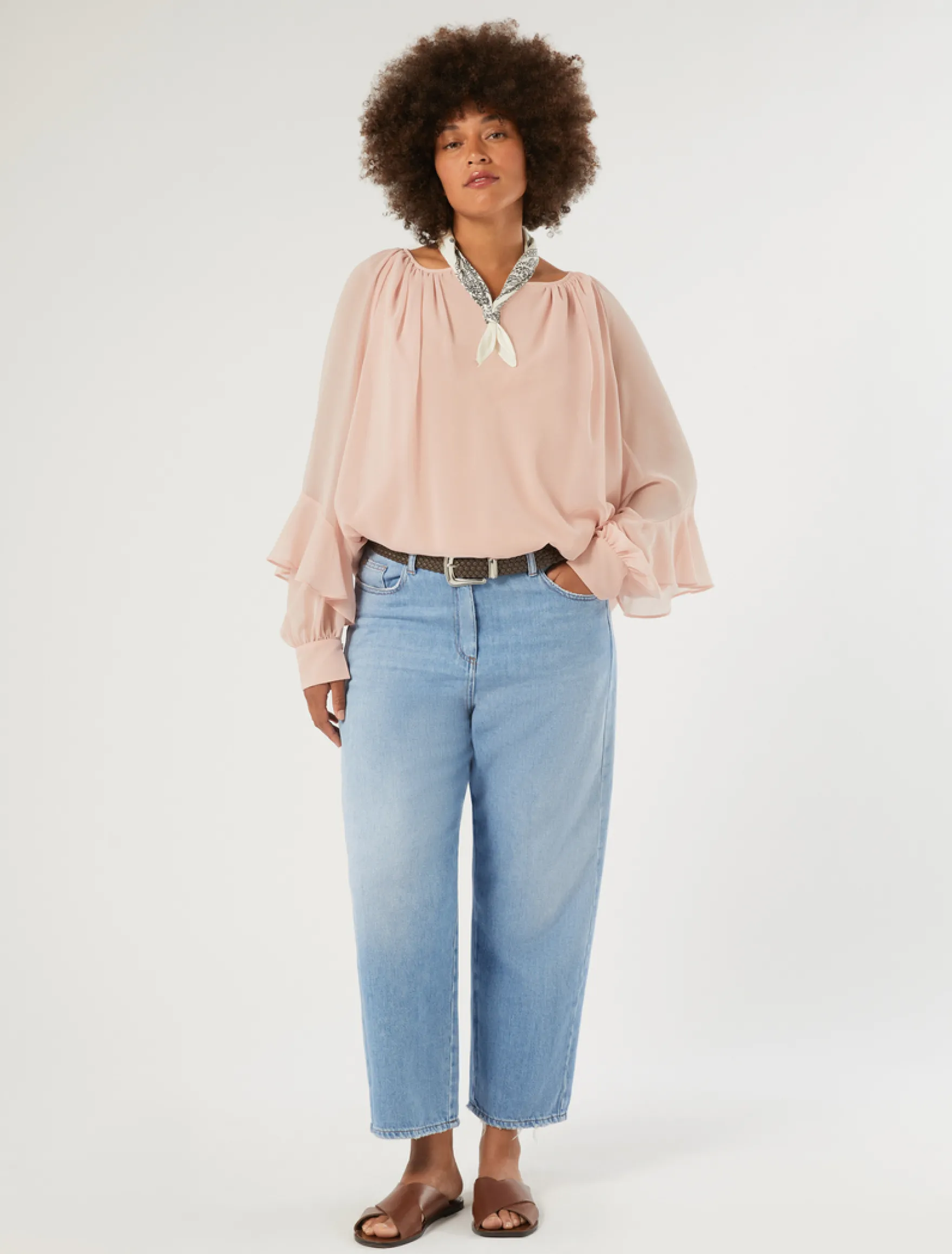 Blusa in georgette - ROSA ANTICO