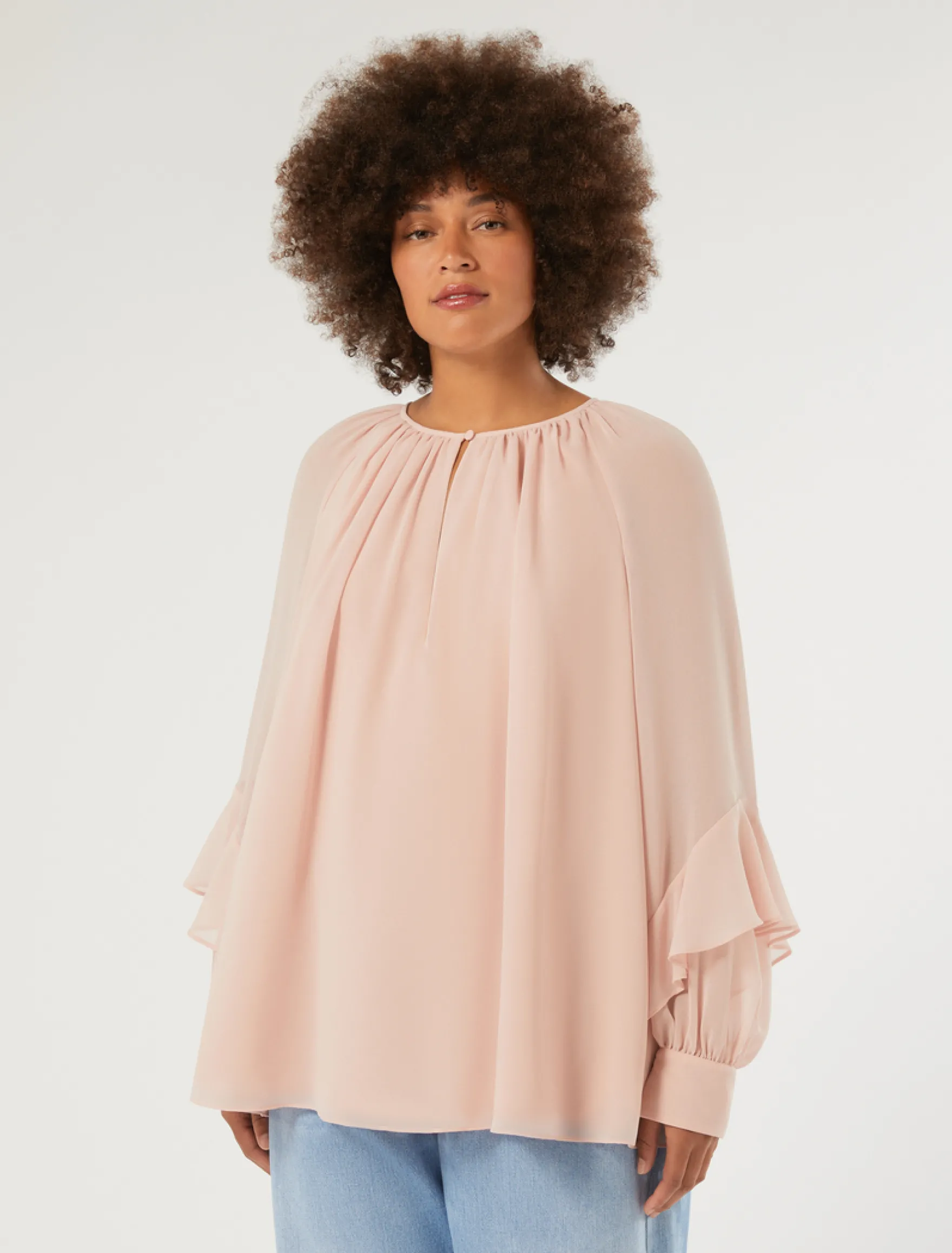 Blusa in georgette - ROSA ANTICO