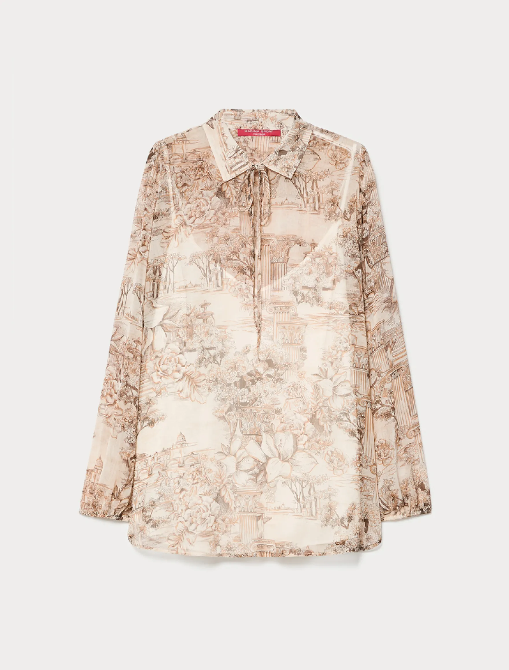 Blusa in georgette stampata - BIANCO