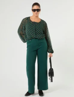 Blusa in georgette - VERDE SCURO