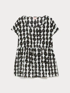 Blusa in mussola di cotone - BIANCO