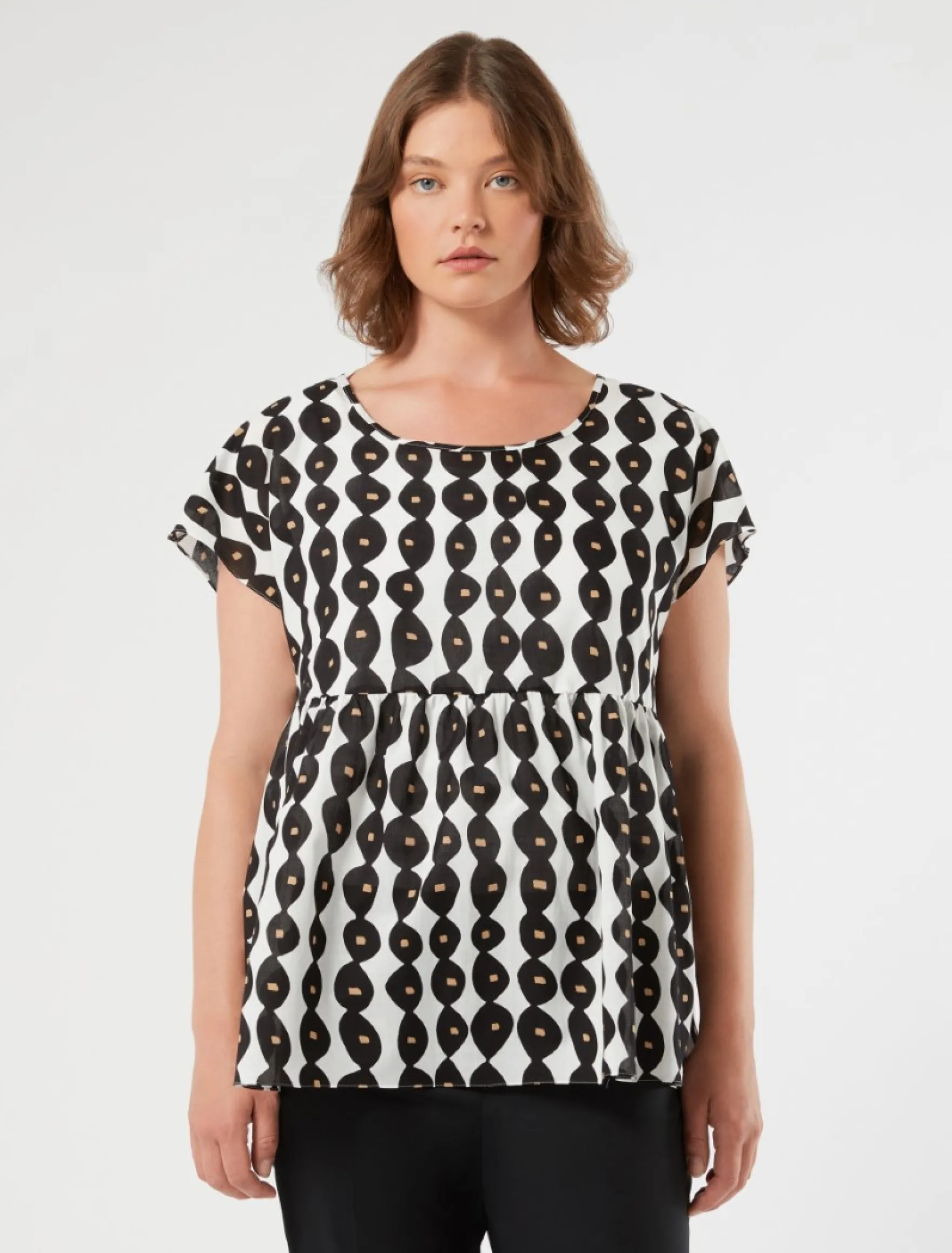 Blusa in mussola di cotone - BIANCO