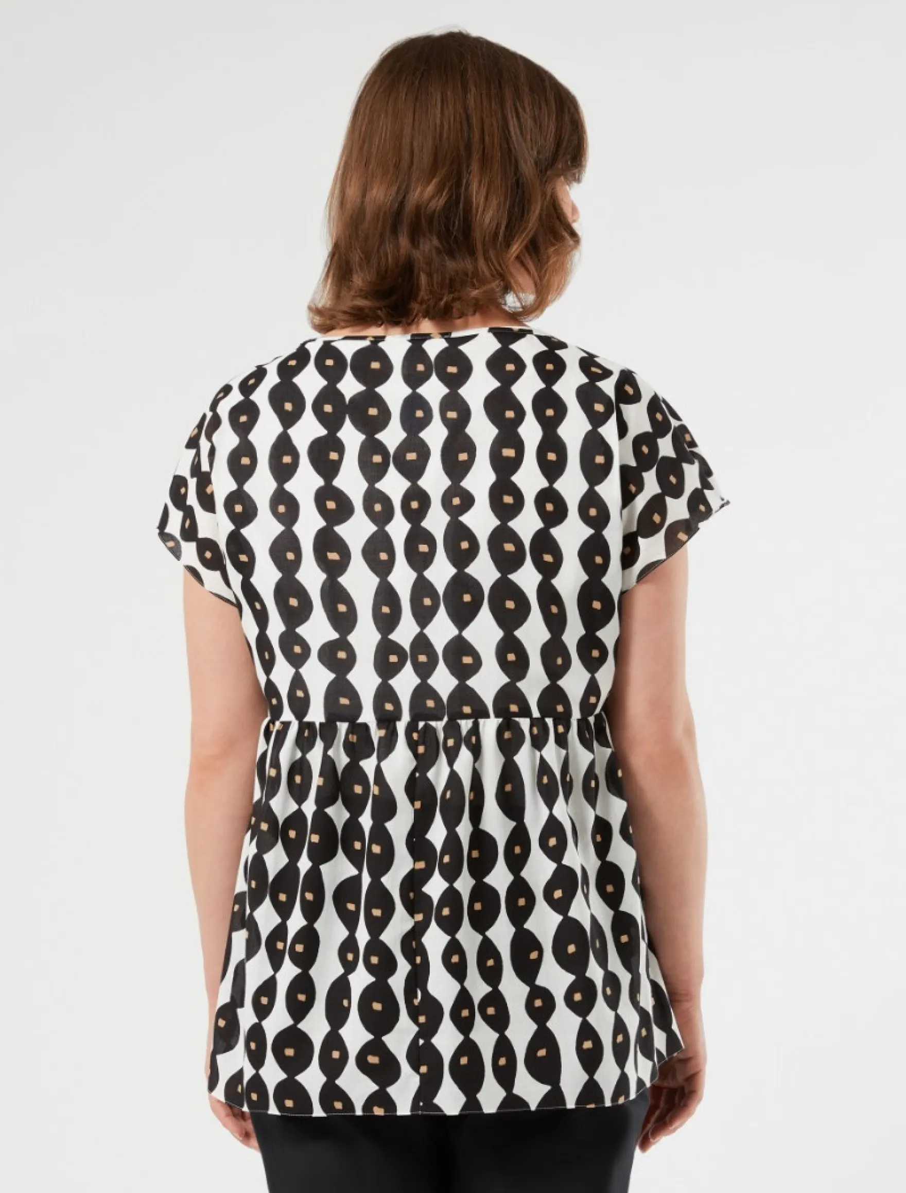 Blusa in mussola di cotone - BIANCO