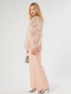 Blusa in organza di seta - ROSA