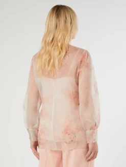 Blusa in organza di seta - ROSA