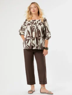 Blusa in popeline di cotone - AVORIO