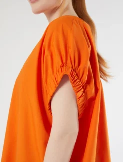 Blusa in popeline di cotone - MANDARINO
