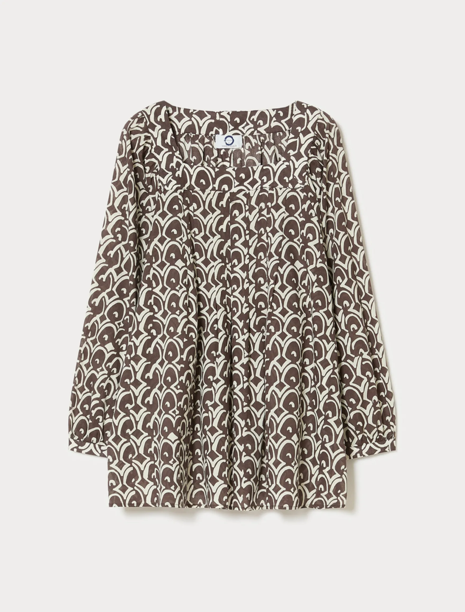 Blusa in popeline di cotone - MARRONE