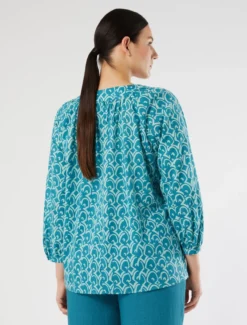 Blusa in popeline di cotone - VERDE