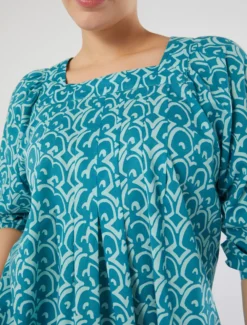 Blusa in popeline di cotone - VERDE