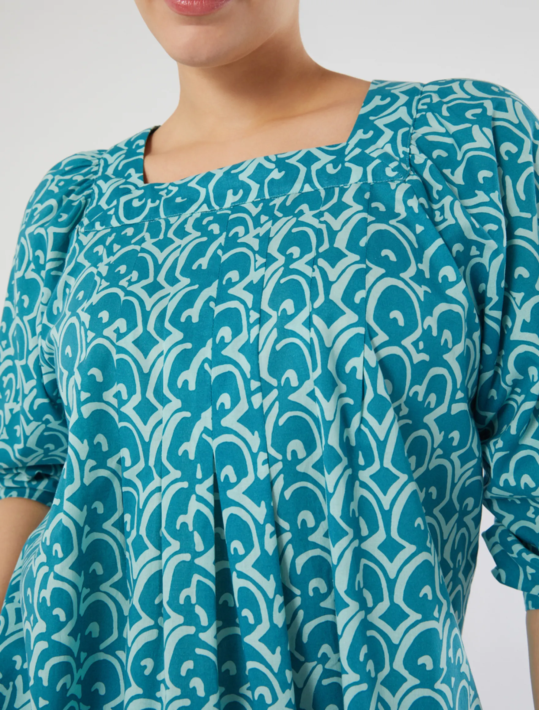 Blusa in popeline di cotone - VERDE