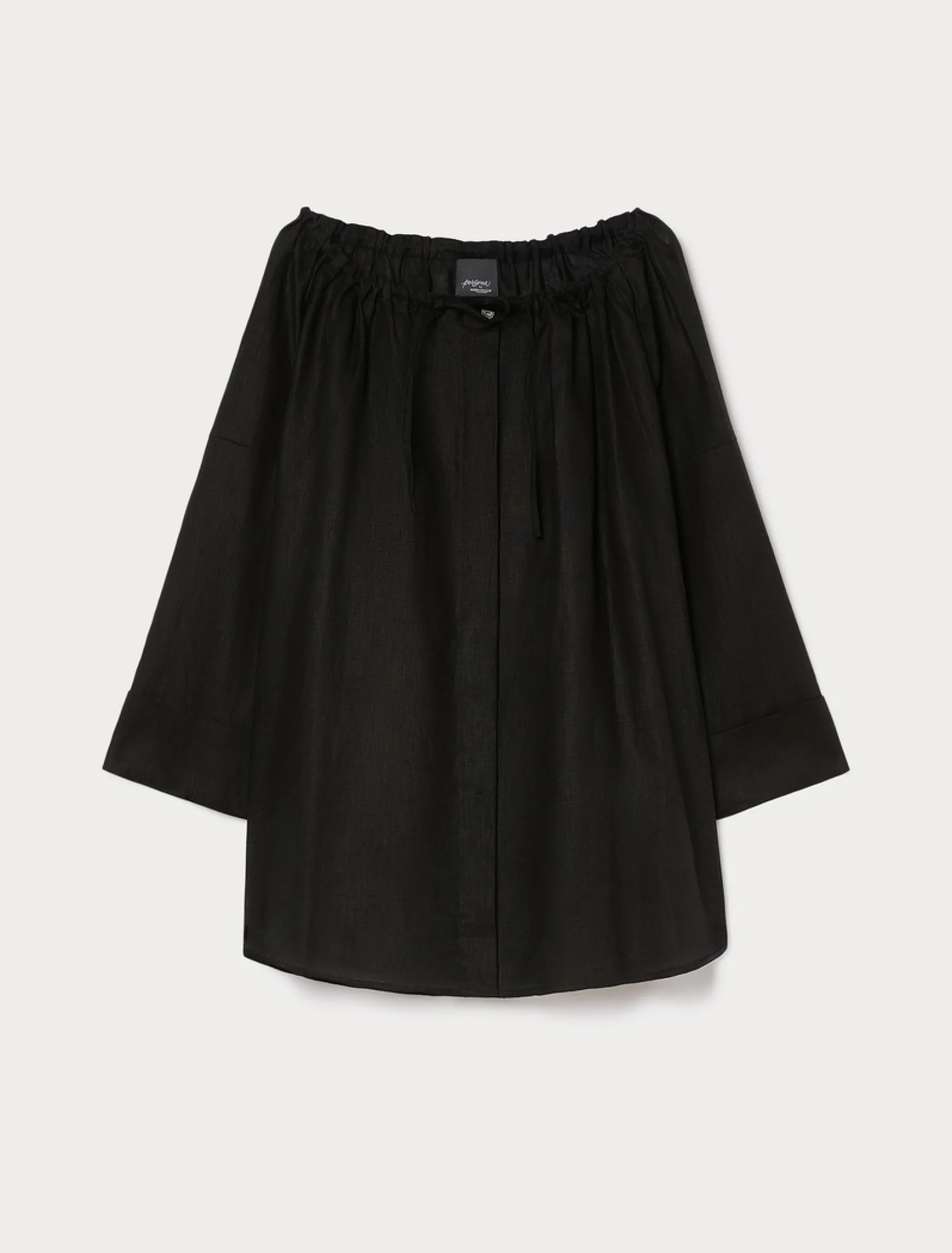 Blusa in puro lino - NERO