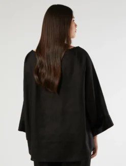Blusa in puro lino - NERO