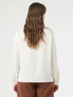 Blusa in satin - BIANCO