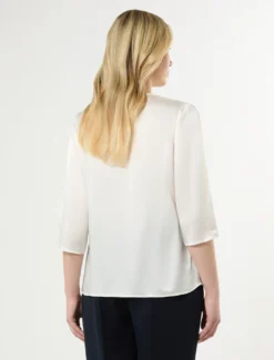 Blusa in satin - BIANCO