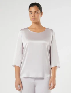 Blusa in satin leggero - LAVANDA
