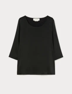 Blusa in satin - NERO