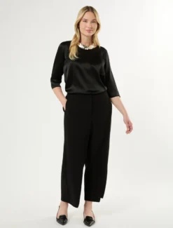 Blusa in satin - NERO