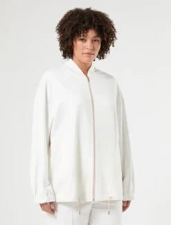 Bomber in jersey - BIANCO
