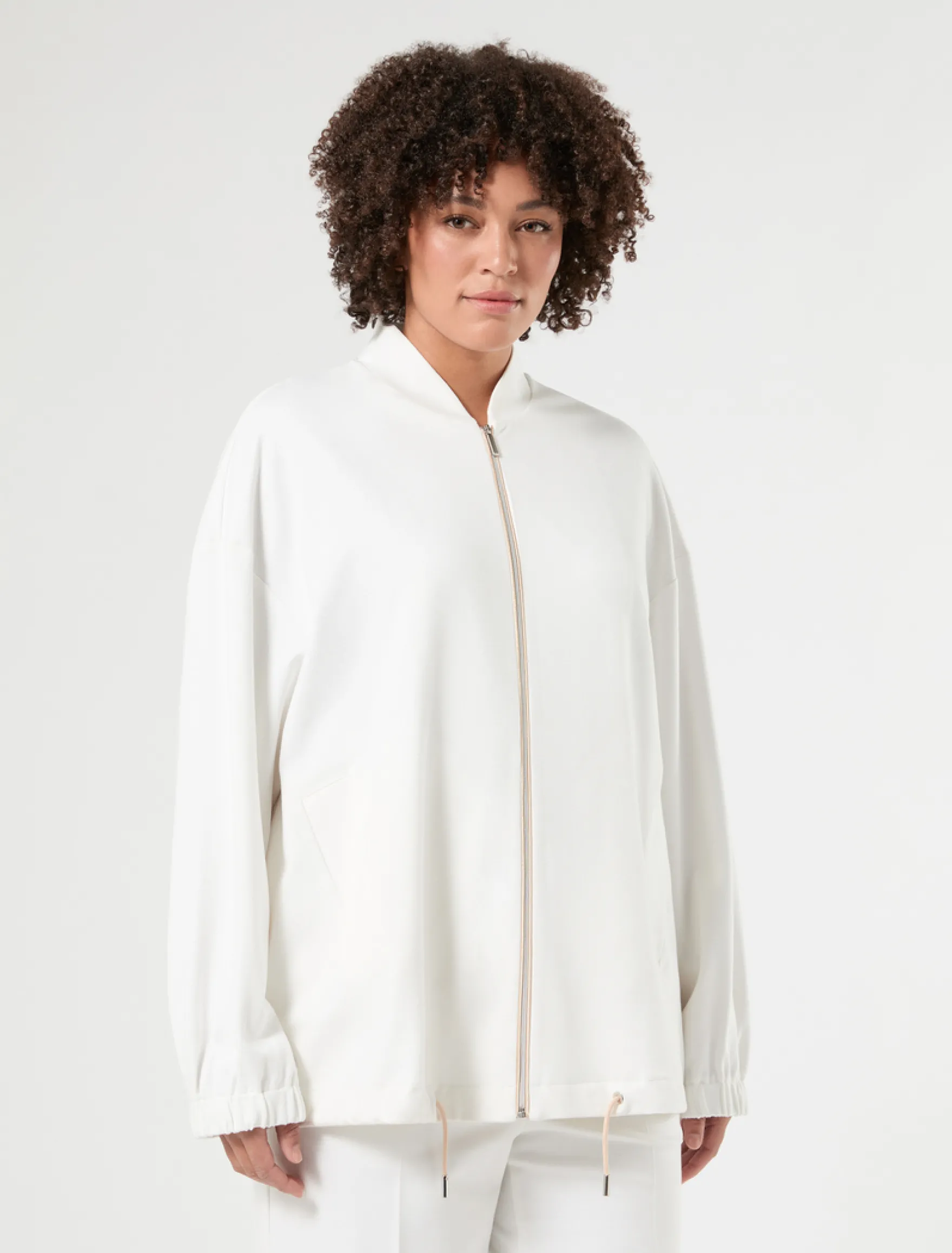 Bomber in jersey - BIANCO