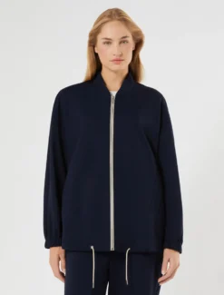 Bomber in jersey - BLU NOTTE