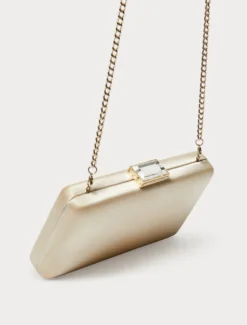 Borsa clutch in raso - BEIGE