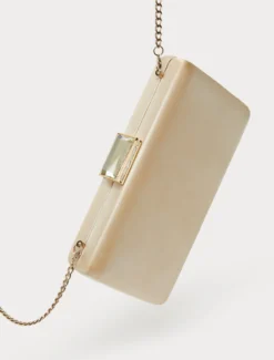 Borsa clutch in raso - BEIGE
