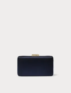 Borsa clutch in raso - BLU MARINO