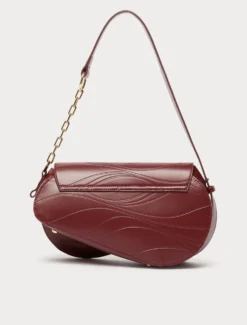 Borsa con patta a onda e charms - MATTONE ROSSO