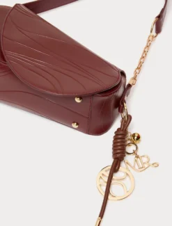 Borsa con patta a onda e charms - MATTONE ROSSO