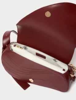 Borsa con patta a onda e charms - MATTONE ROSSO